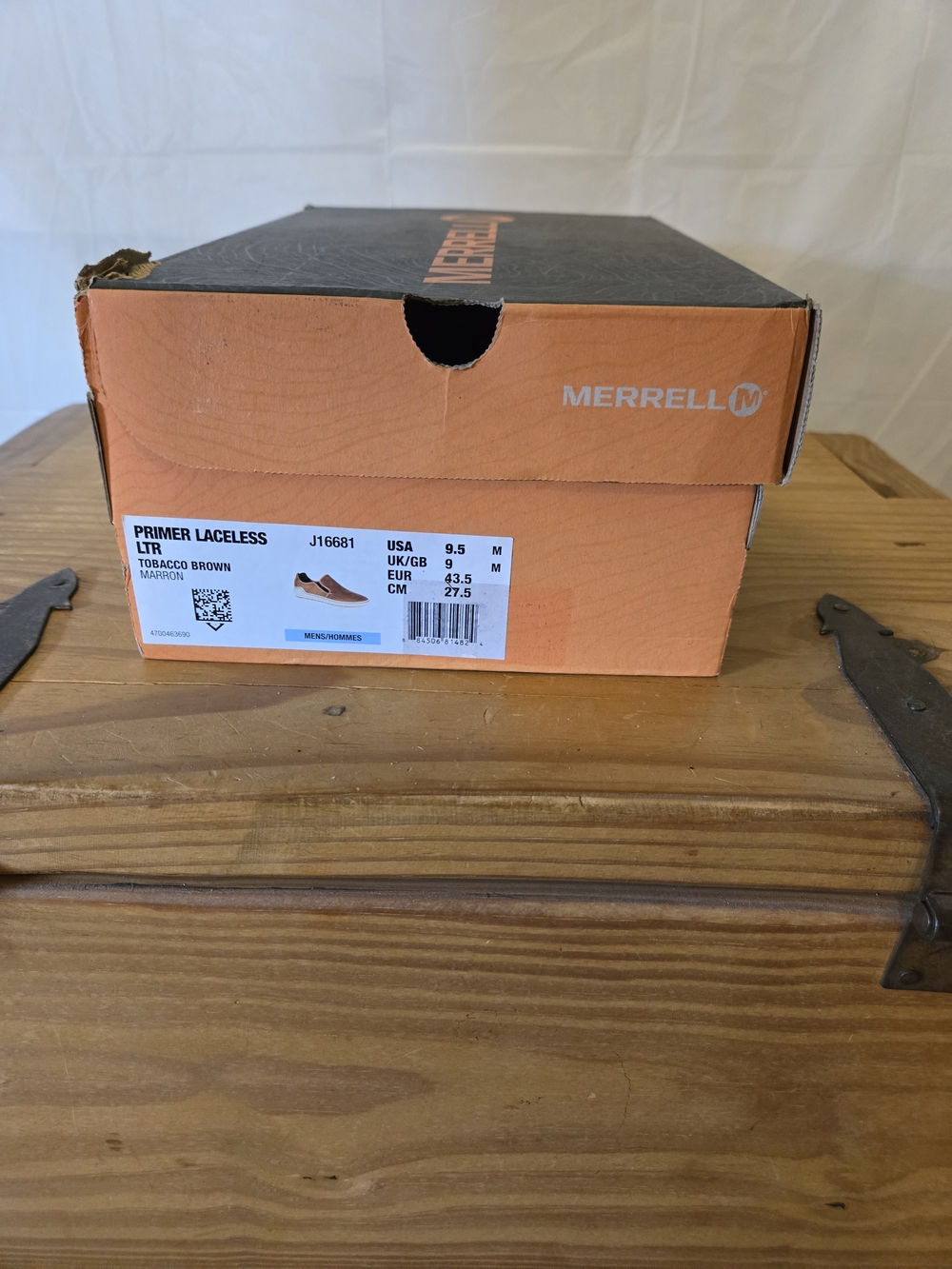 NWT- Merrell Men’s Primer Laceless LTR Suede Shoes US Size 9.5 - Tobacco Brown - Picture 9 of 9